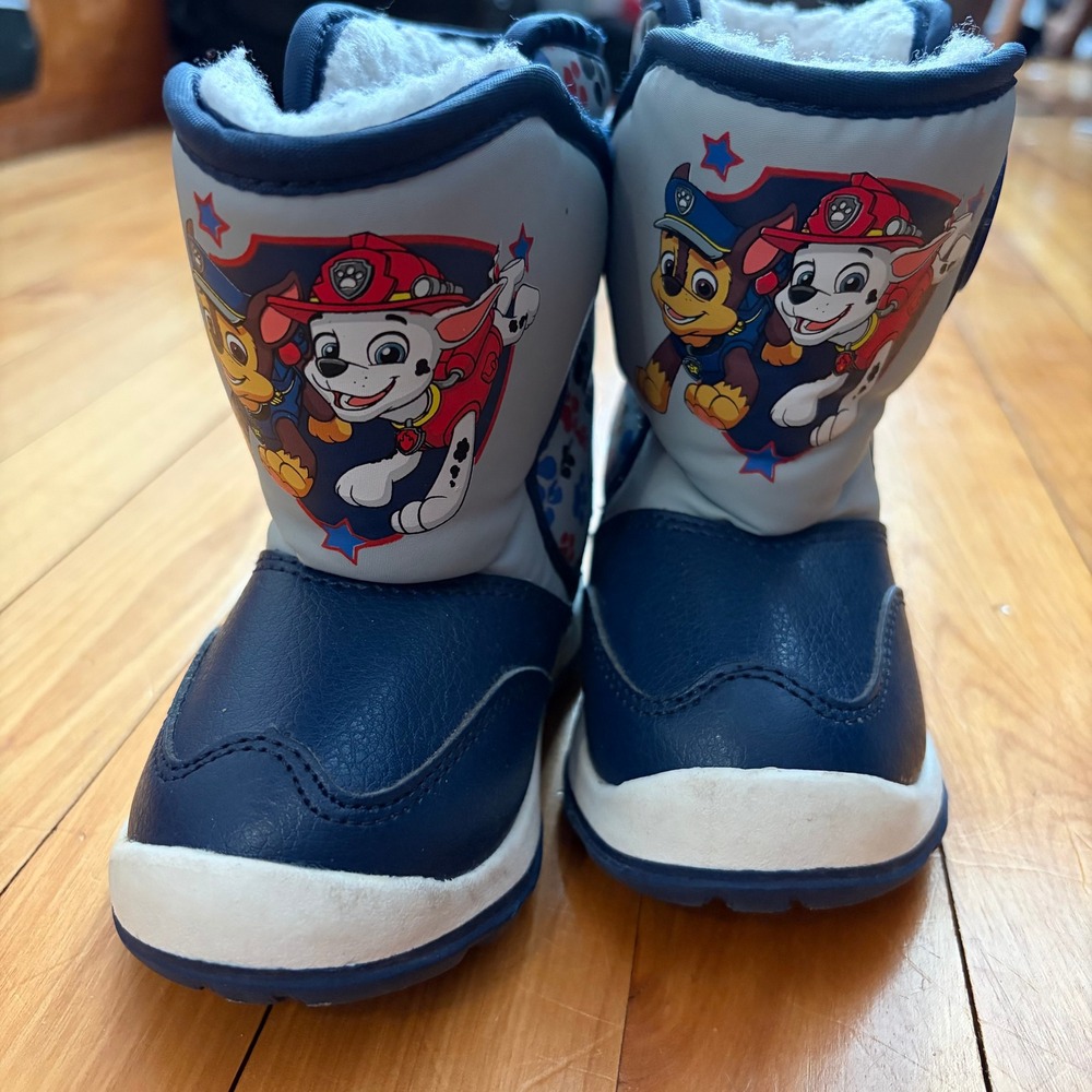 Top Pup Paw Patrol Toddler Boys Navy Grey Marshall Chase Snow Boot Size 6 177445
